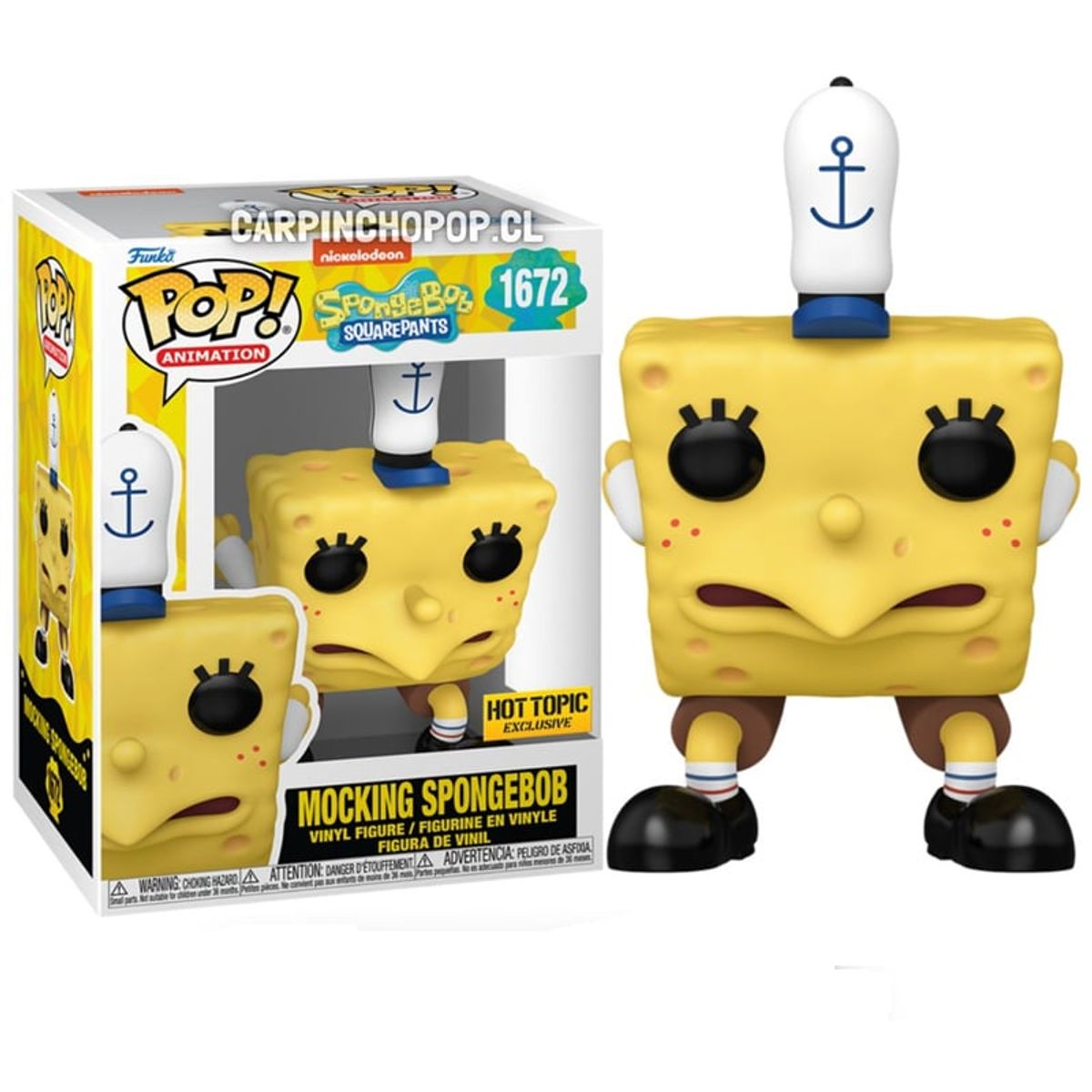 FUNKO - Funko Pop Bob Esponja - Bob Esponja Meme exclusivo Hot Topic 1672