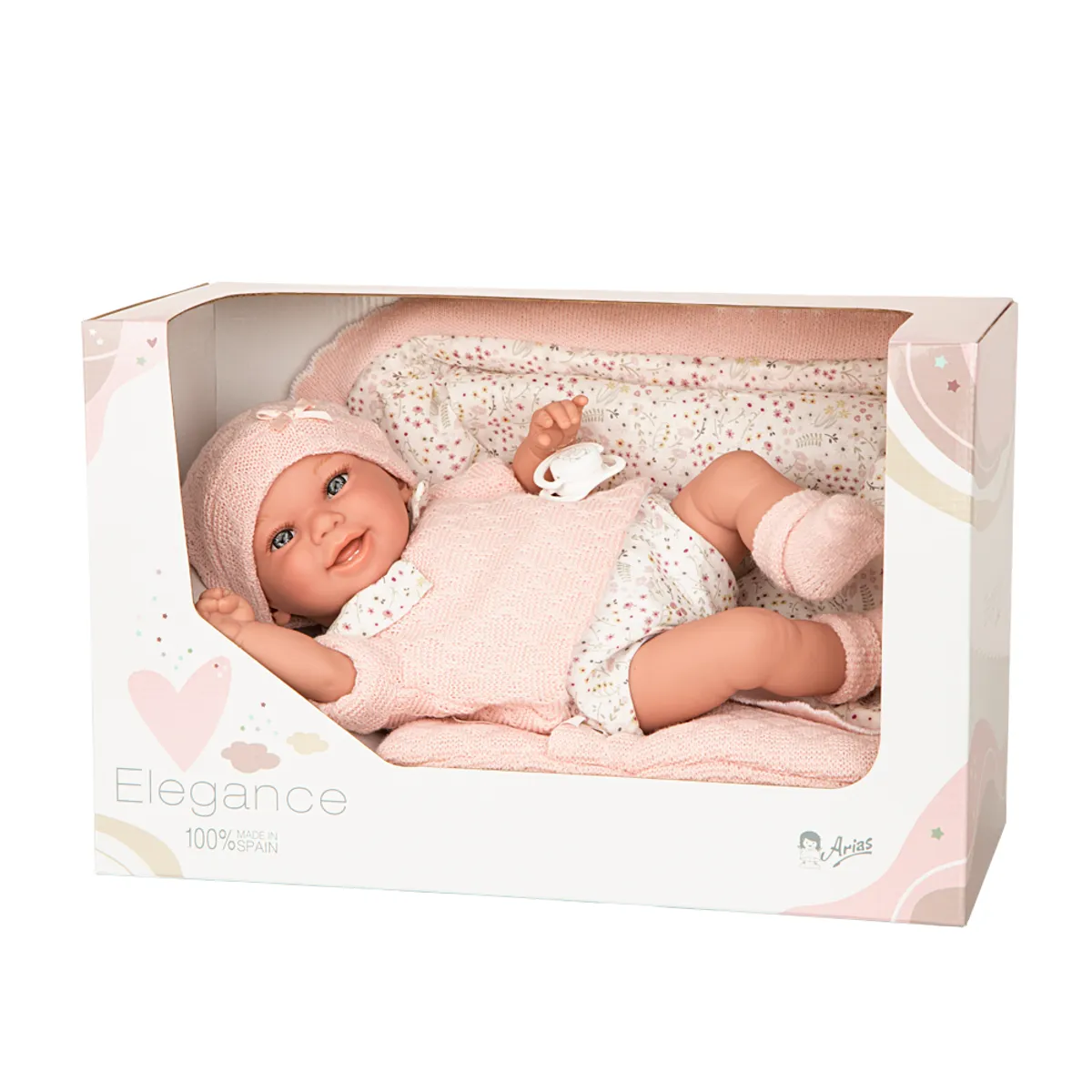 MUÑECAS REBORN - Muñeca Elegance 35 cm Babyto rosa con manta Arias 60727