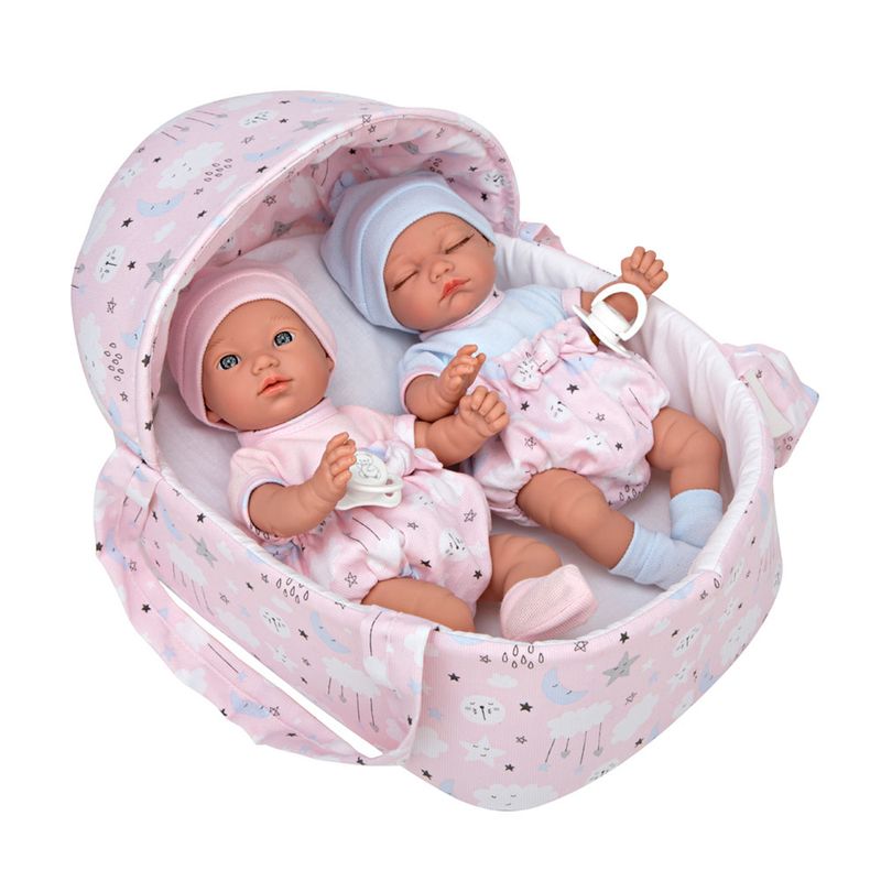 MUÑECAS REBORN - ELEGANCE 26 CM BABIS GEMELOS C/PORTA BEBE 60695