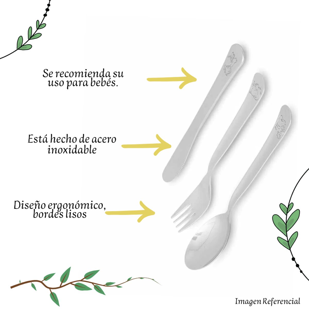 FACUSA - Set de Cubiertos Bebe Facusa X3 Pzas