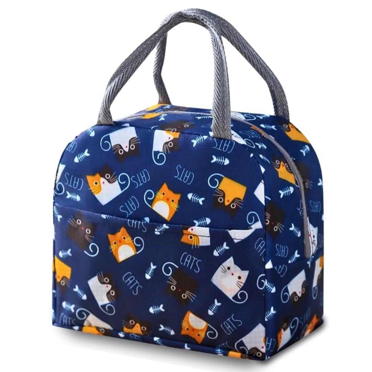 MINARI - Lonchera Térmica Fiambrera Diseño Azul con Gatitos 540L