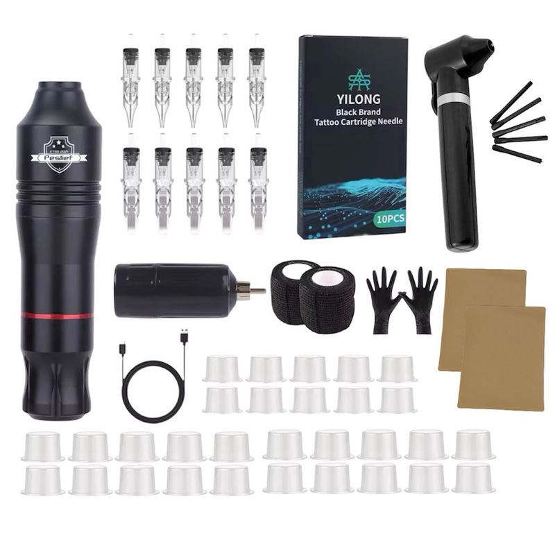 GENERICO - MAQUINA TATUAR TATUAJE TATOO ROTATIVA INALAMBRICA 5 VELOCIDADES