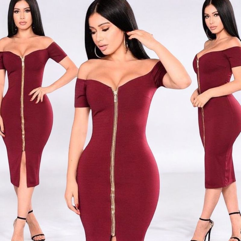 GENERICO - Conjunto Casual Rip Grueso Cierre Elegante Color Guinda