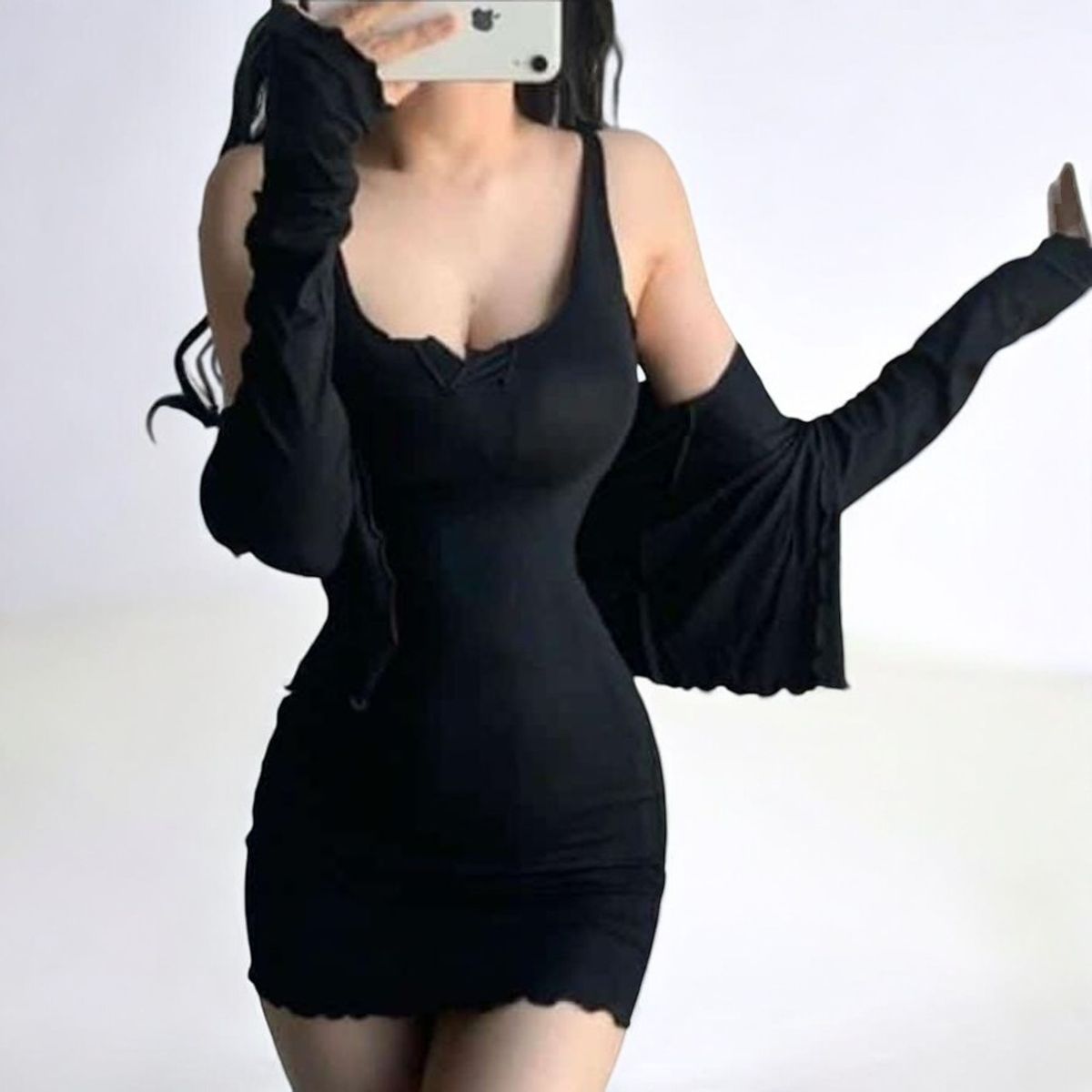 GENERICO - Conjunto Casual Rip Grueso Manga Larga Blondas Color Negro