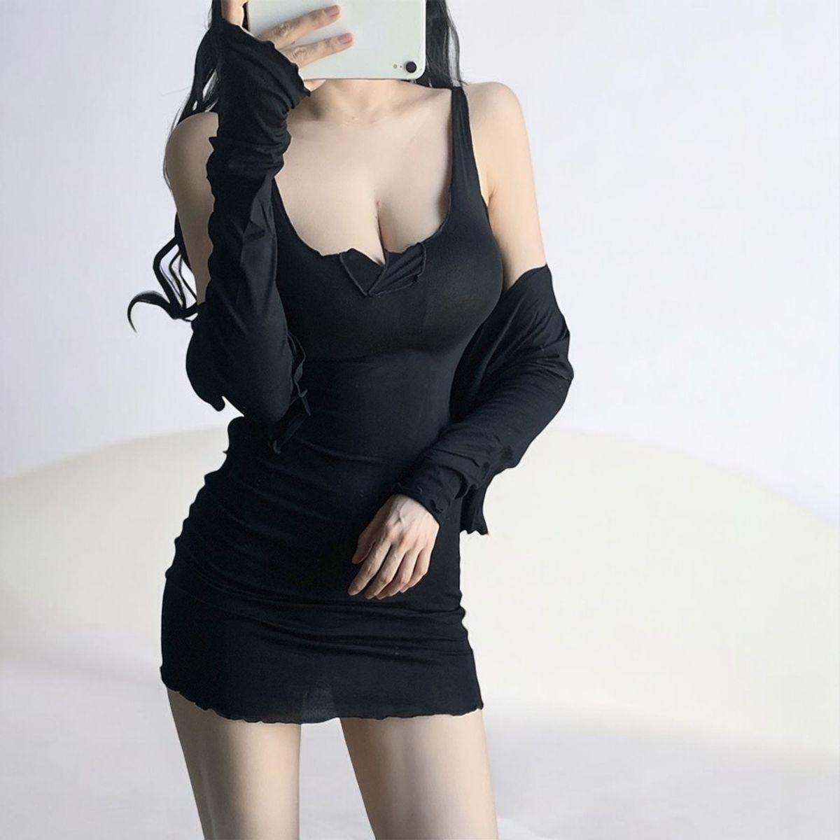 GENERICO - Conjunto Casual Rip Grueso Manga Larga Blondas Color Negro