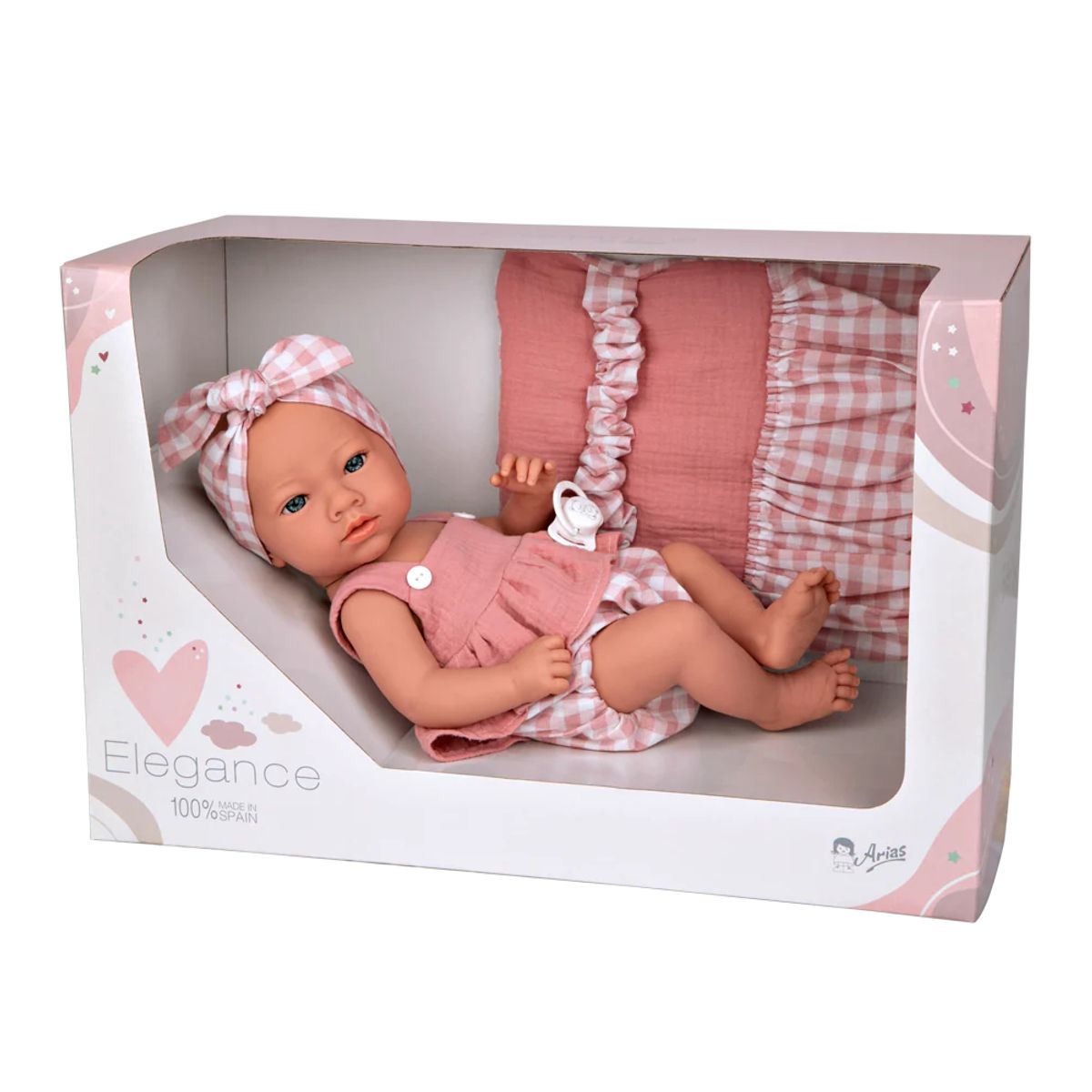 MUÑECAS REBORN - Muñeca Elegante 38cm color rosa con bolso Arias 60798