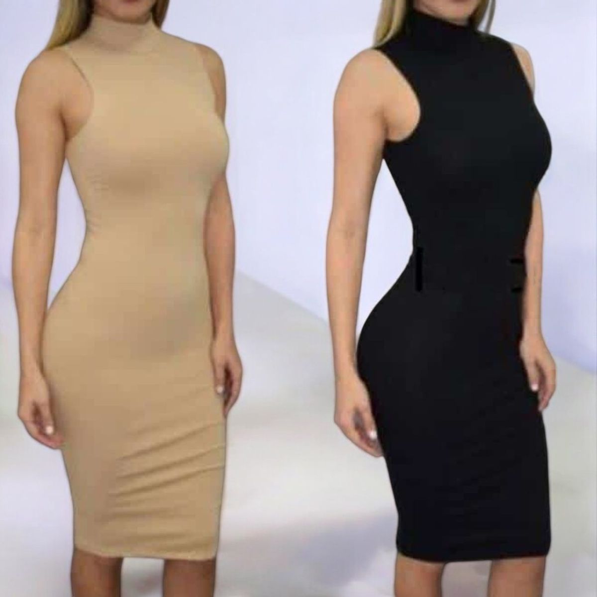 GENERICO - Vestido Casual Rip Grueso Cuello Alto Renata Color Negro