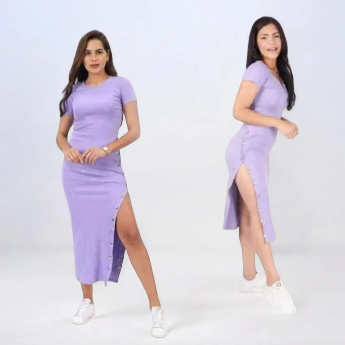 GENERICO - Vestido Casual Rip Grueso Vanessa Renta Color Lila