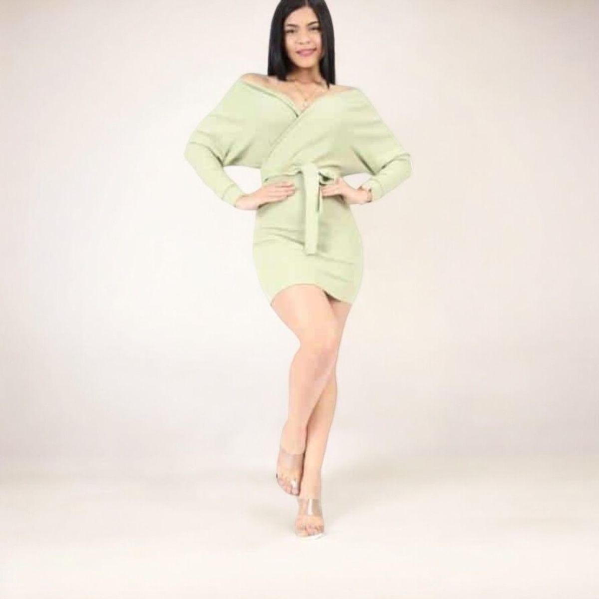 GENERICO - Vestido Cinturon Rip Grueso Tcl-24 Color Verde