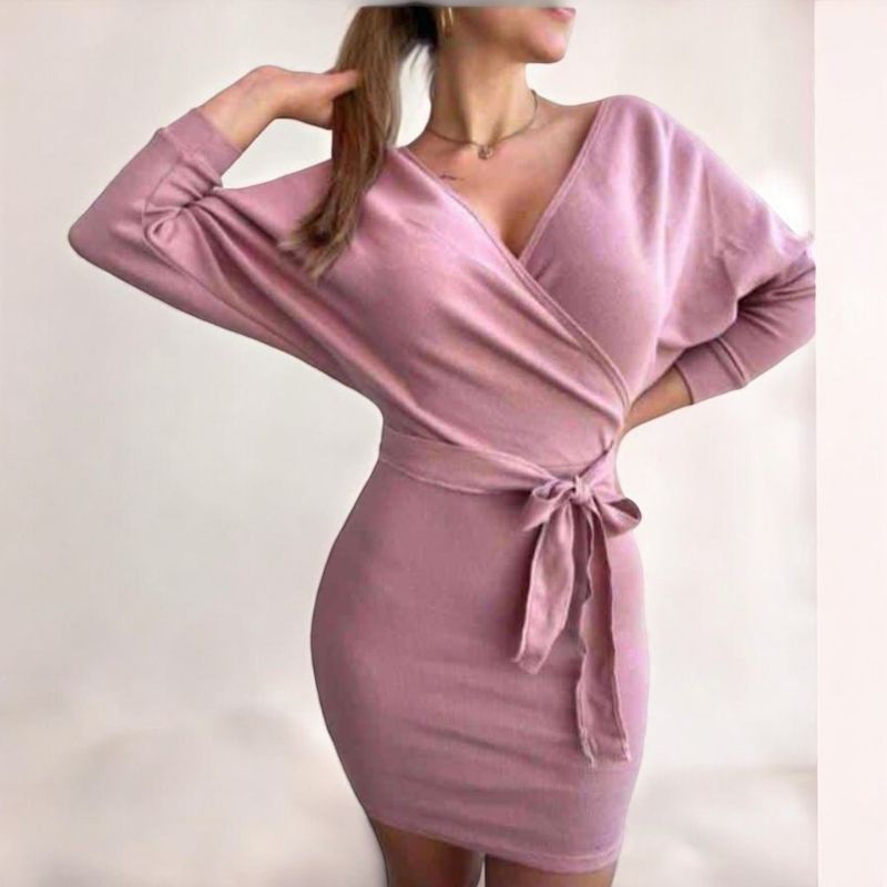 GENERICO - Vestido Cinturon Rip Grueso Tcl-24 Color Rosado