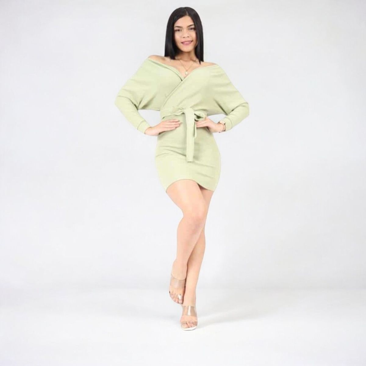 GENERICO - Vestido Rip Casual Bat Con Detalle De Lazo Tcl-22 Color Beige