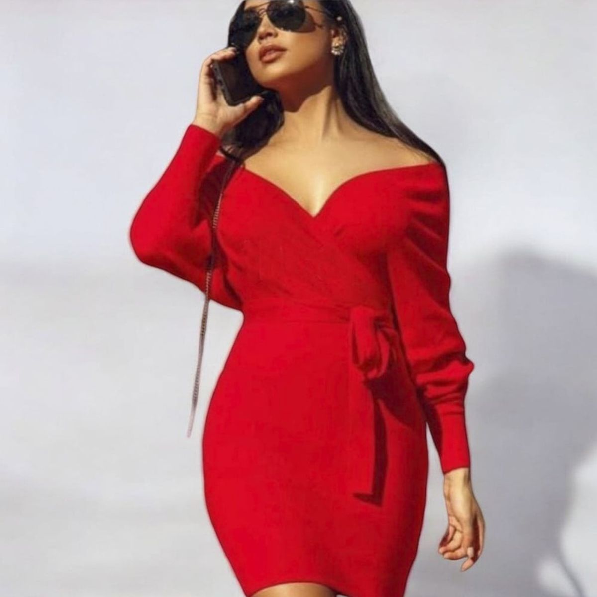 GENERICO - Vestido Rip Casual Bat Con Detalle De Lazo Tcl-22 Color Rojo