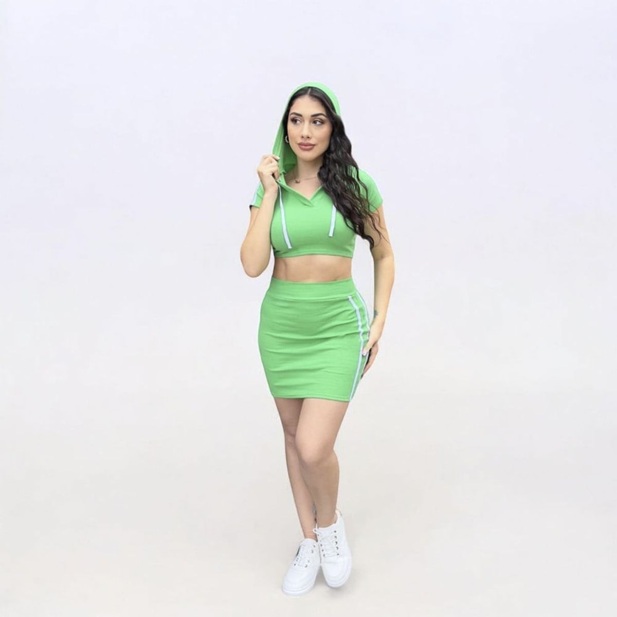 GENERICO - Vestido Rip Casual Capucha Tcl-20 Color Verde