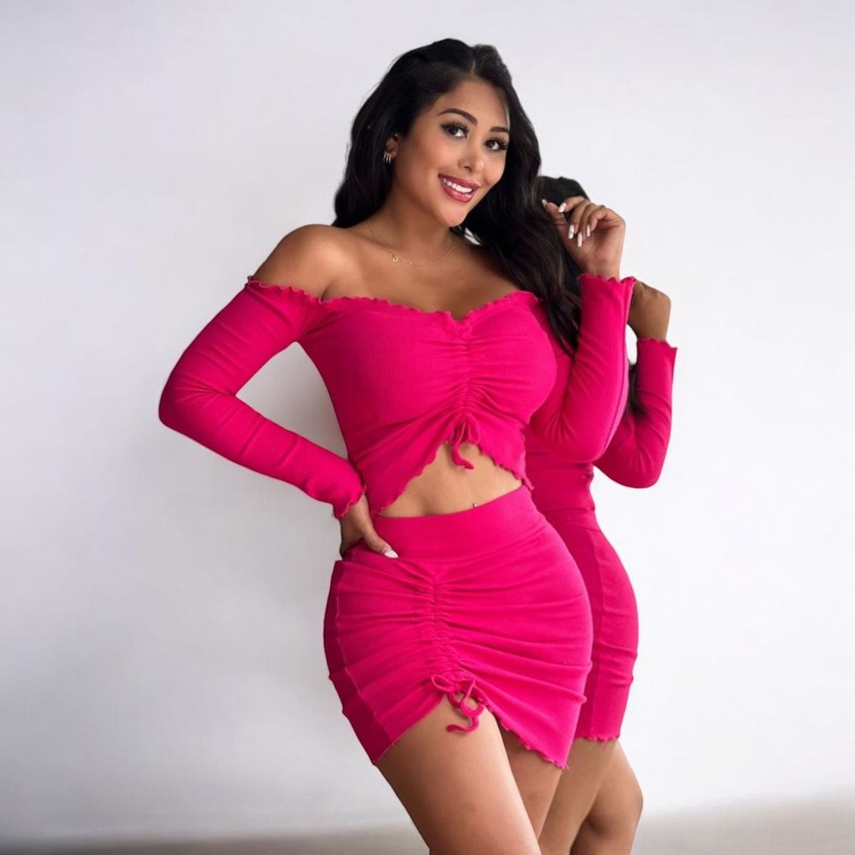 GENERICO - Vestido Rip Casual Rumbera Manga Larga Tcl-21 Color Rosado