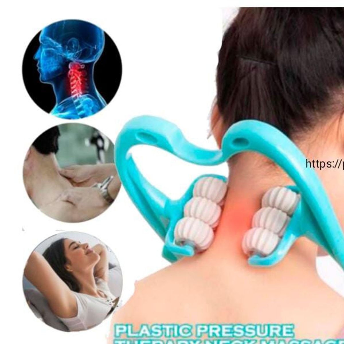 GENERICO - Masajeador de Cuello Seis Bolas Presión Manual