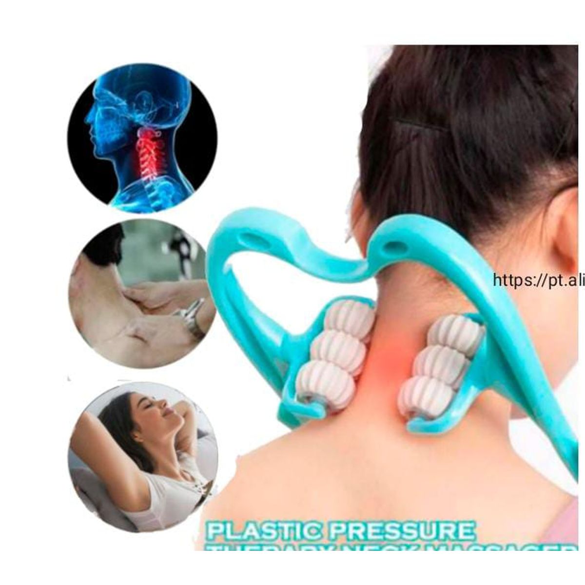 GENERICO - Masajeador de Cuello Seis Bolas Presión Manual