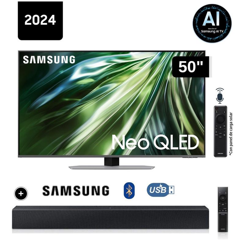 SAMSUNG - Televisor Samsung 50 Neo Qled 4K QN50QN90DAGXPE + Soundbar HW-B400F