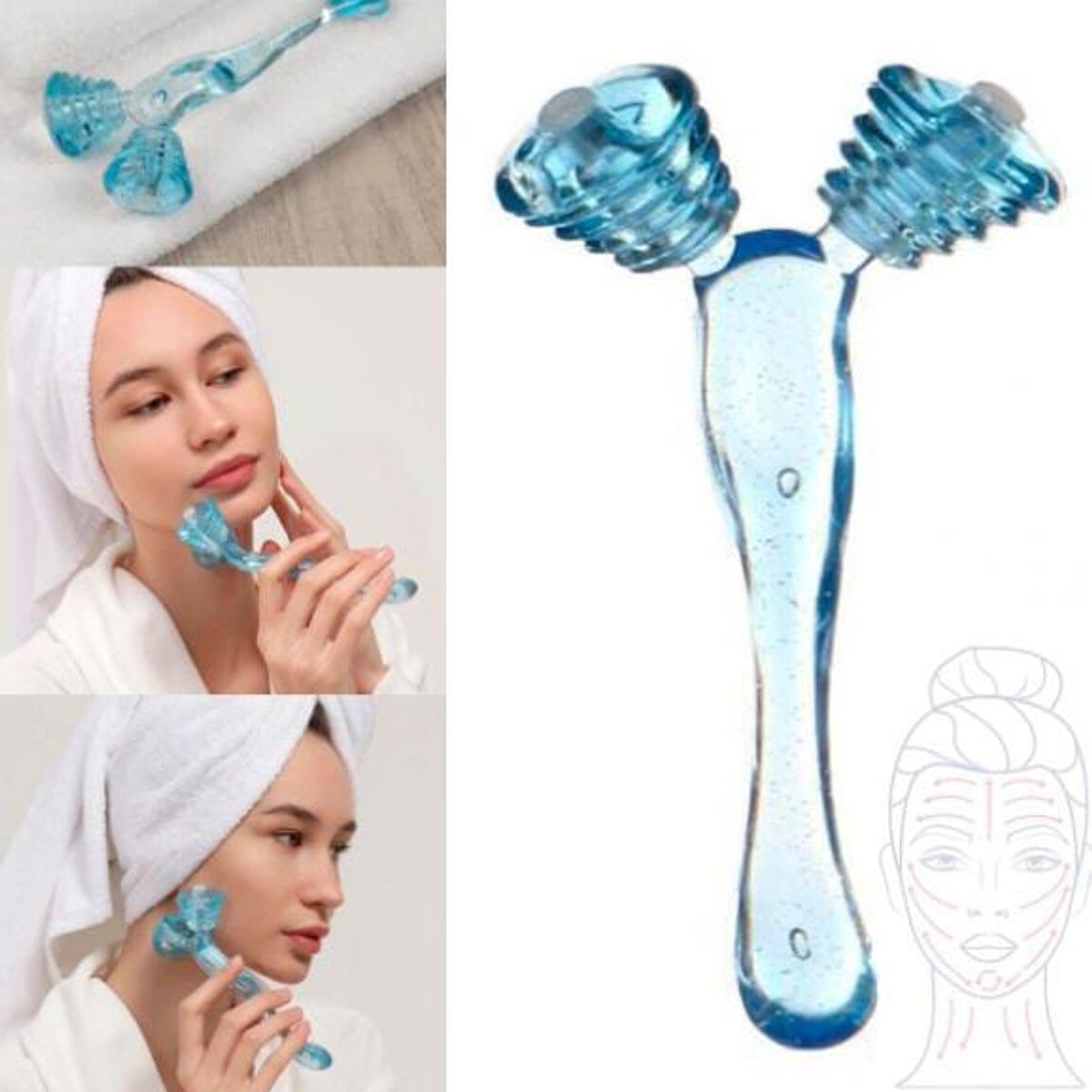 GENERICO - Masajeador Facial Rodillo Moldeador de Rostro Skincare