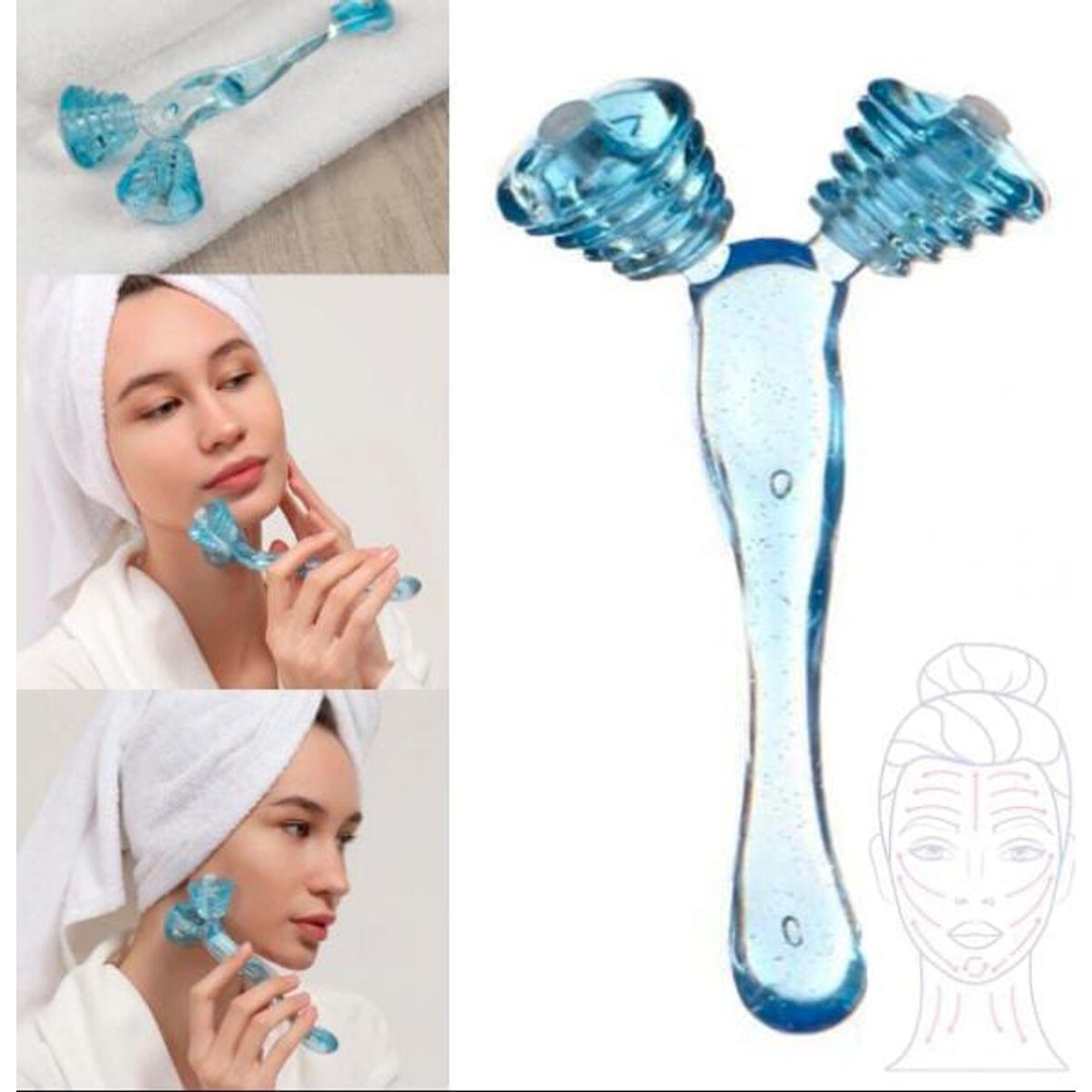 GENERICO - Masajeador Facial Rodillo Moldeador de Rostro Skincare