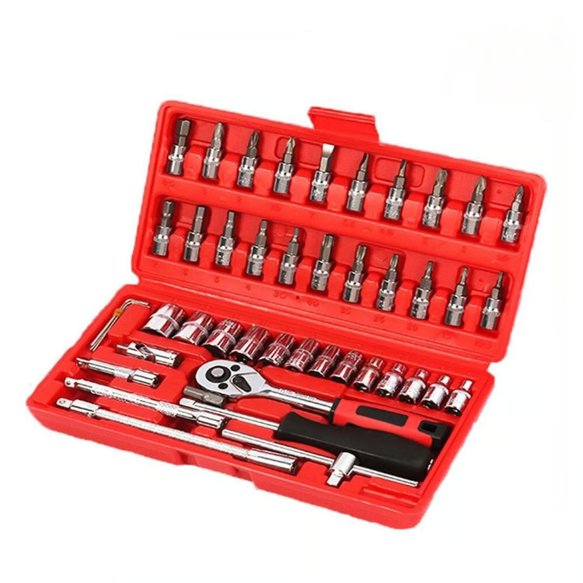 Juego Llaves Dados 46Piezas de Tubo Caja de Herramientas Inoxidable, marca OEM - Foto 2