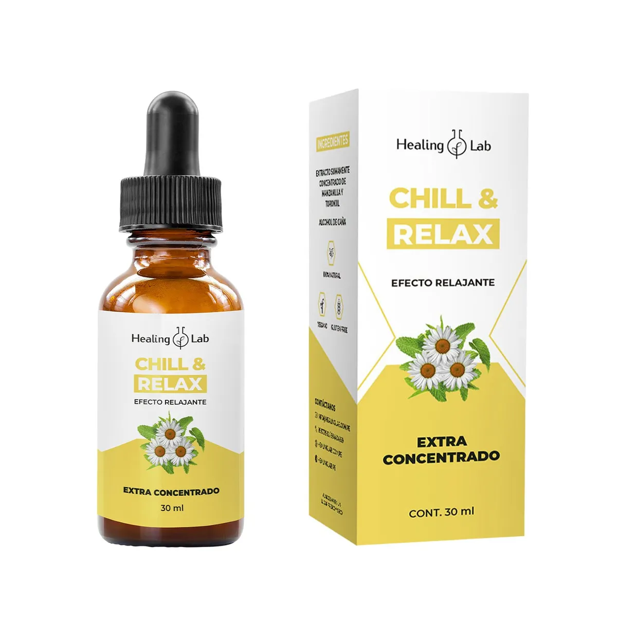 HEALING LAB - CHILL AND RELAX - RELAJANTE Y ANSIOLÍTICO NATURAL -  ANSIEDAD Y ESTRÉS