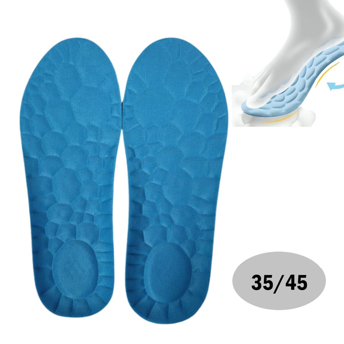 GENERICO - Plantilla para zapatos Transpirable Recortable - Talla 35-45