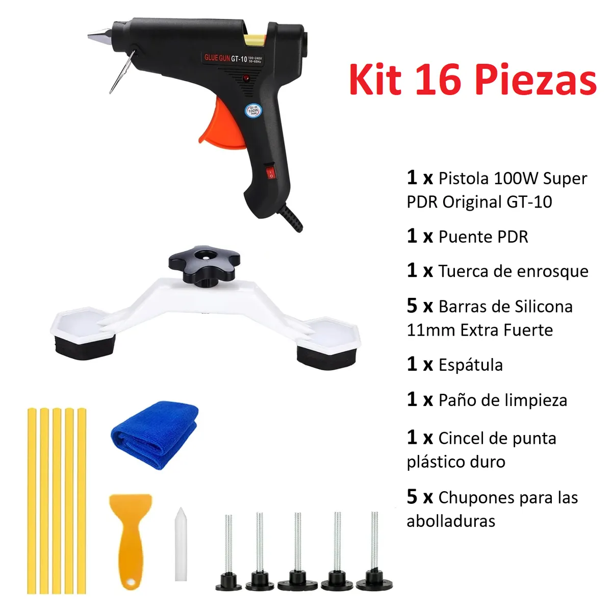 OEM - Reparador Abolladuras 16 pz De Autos Choque PDR Hundimiento