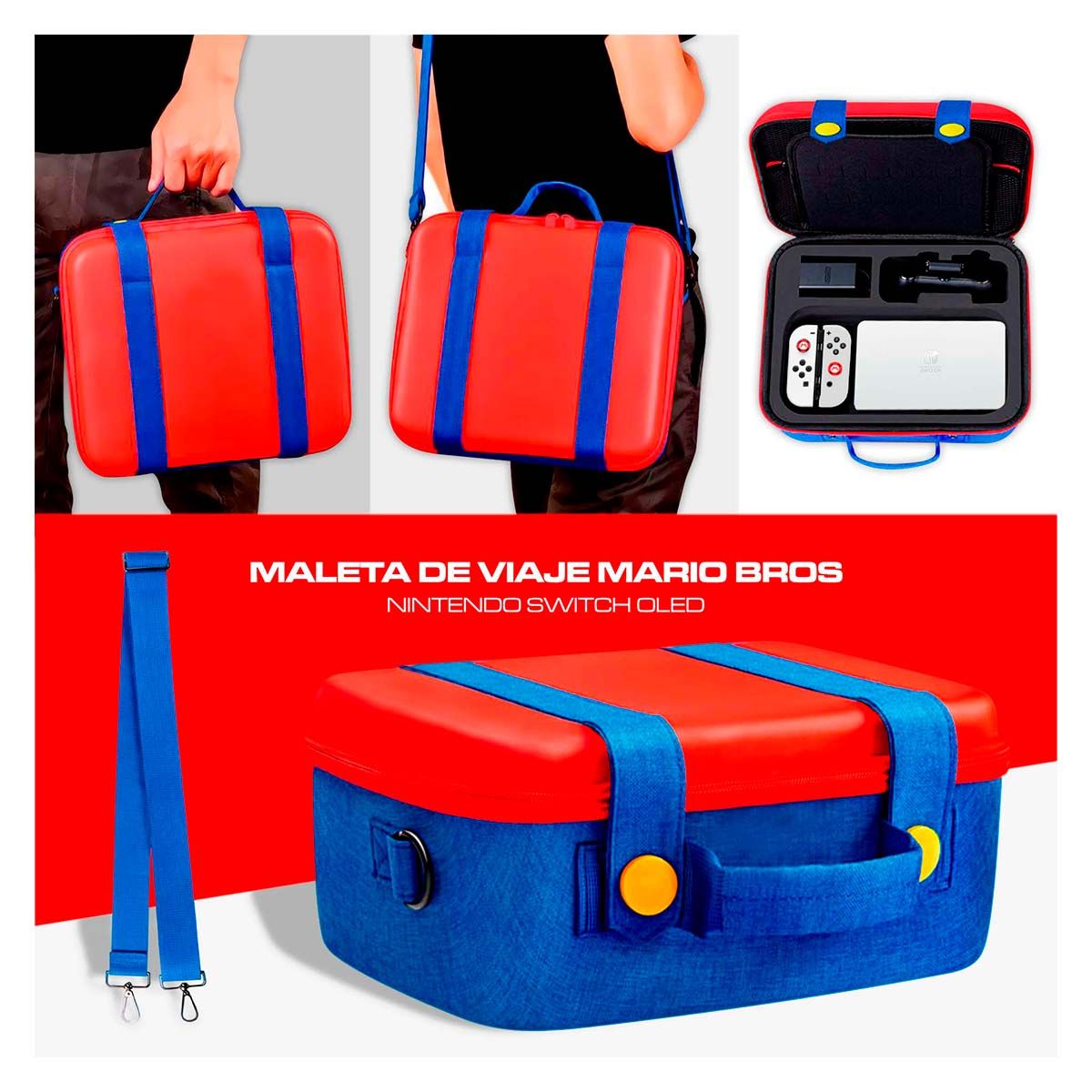 GENERICO - Kit Completo De Viaje Para Nintendo Switch OLED 6 En 1 Overol
