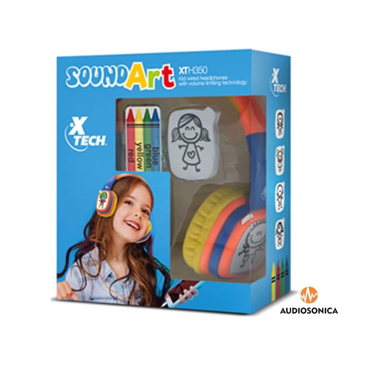 XTECH - Audifonos Para Niños ConCable Sound Art Xtech - Naranja
