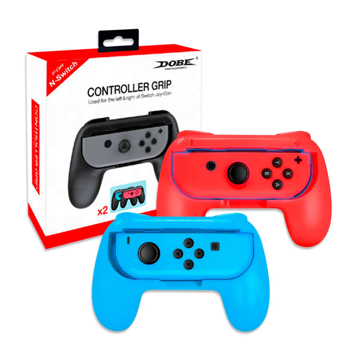 DOBE - Grips Para Joy Con Compatible Nintendo Switch 1 Par Rojo Azul