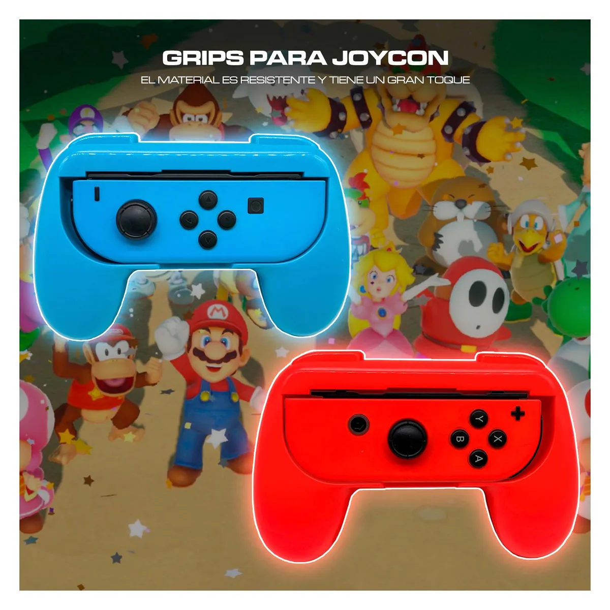 DOBE - Grips Para Joy Con Compatible Nintendo Switch 1 Par Rojo Azul