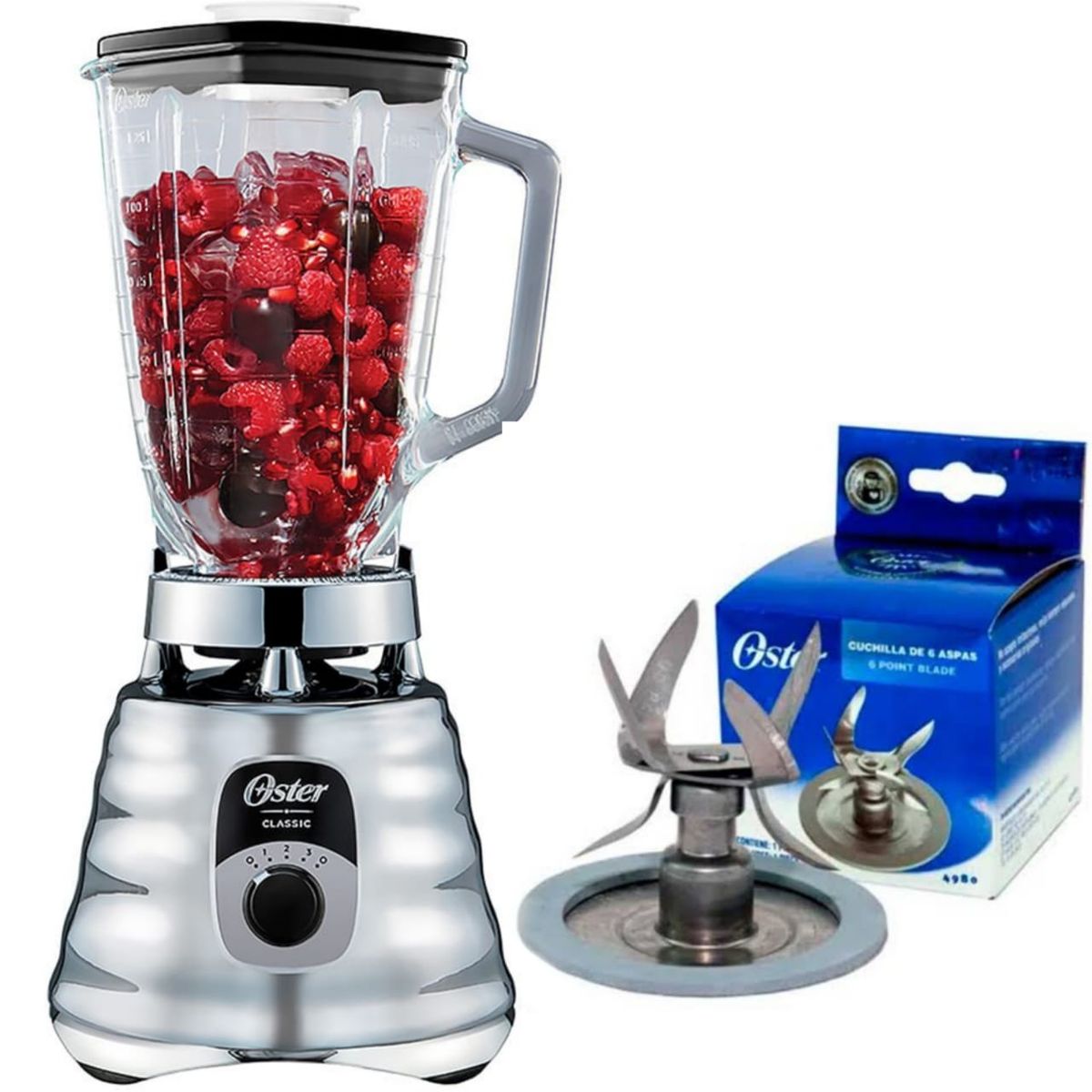 OSTER - Combo Licuadora BLST4655 + Cuchilla De Acero 6 Aspas 4980