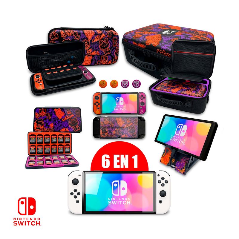 GENERICO - Kit De Viaje 6 En 1 Para Nintendo Switch OLED – P. Violet & Scarlet