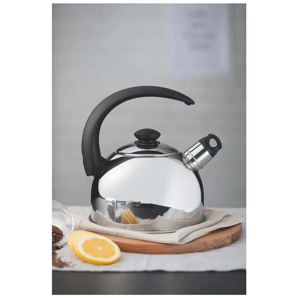 TRAMONTINA - Tetera Tramontina con silbato de acero inoxidable 3 L