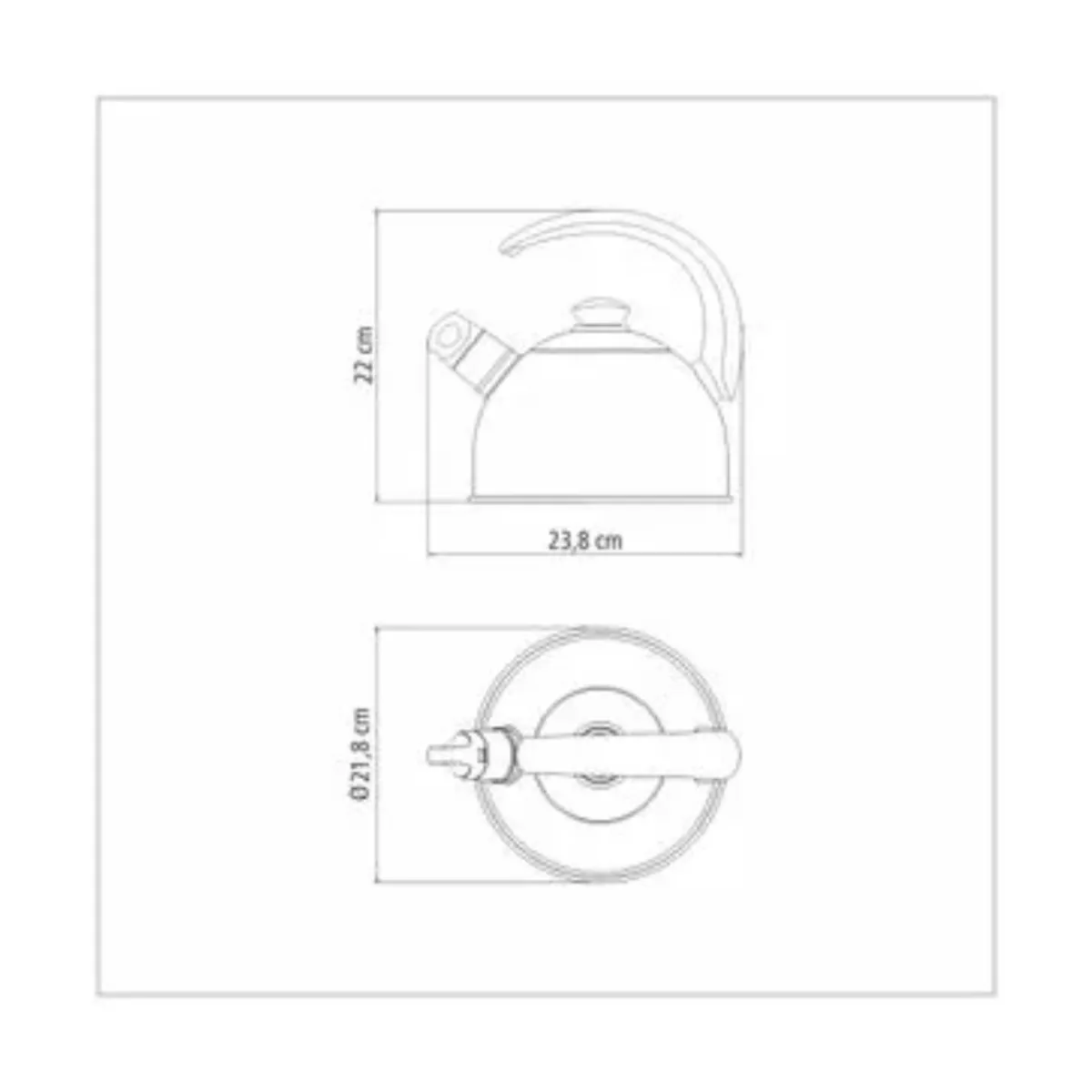 TRAMONTINA - Tetera Tramontina con silbato de acero inoxidable 3 L