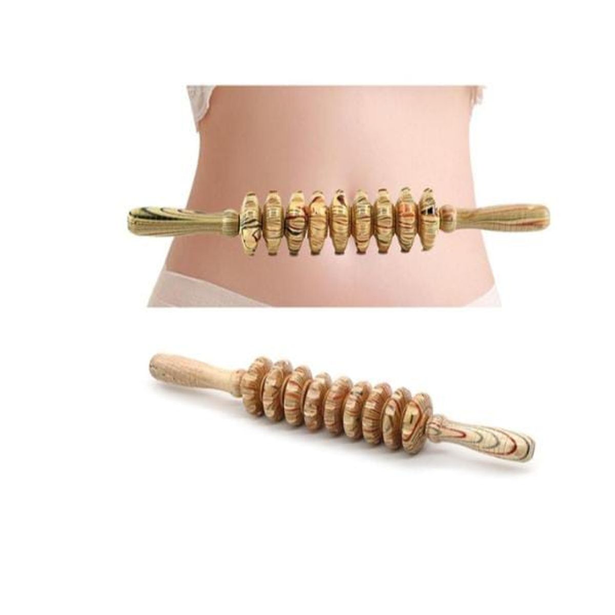 GENERICO - Masajeador Rodillo Anticelulítico De Madera 40 cm