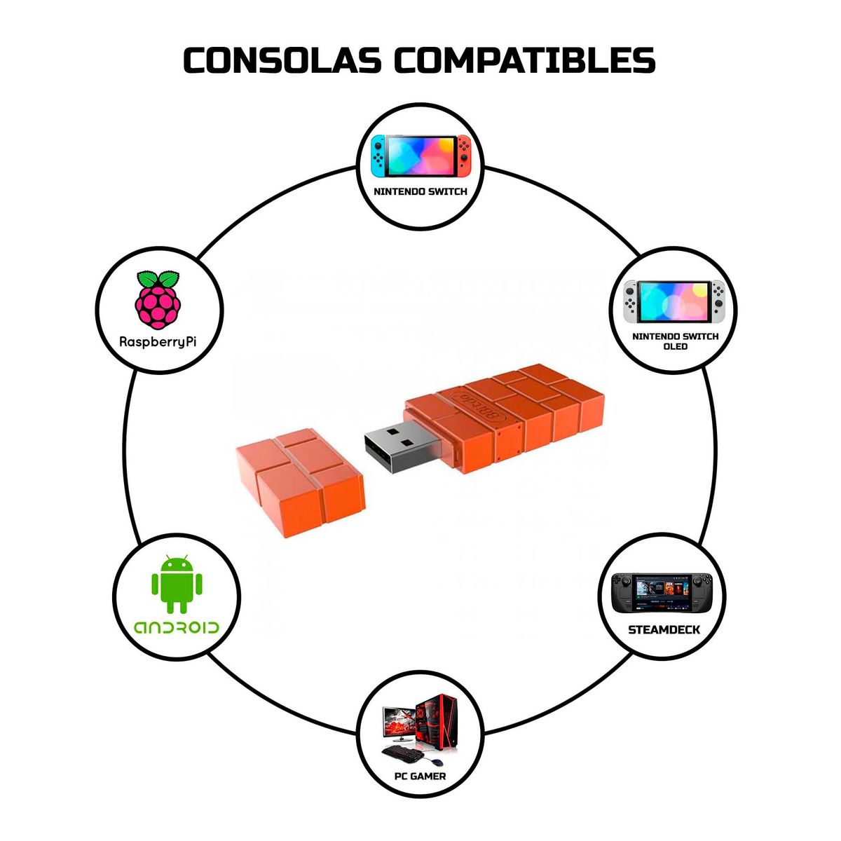 8BITDO - 8bitdo Adaptador Wireless 2 Bluetooth Nintendo Switch Pc Y +