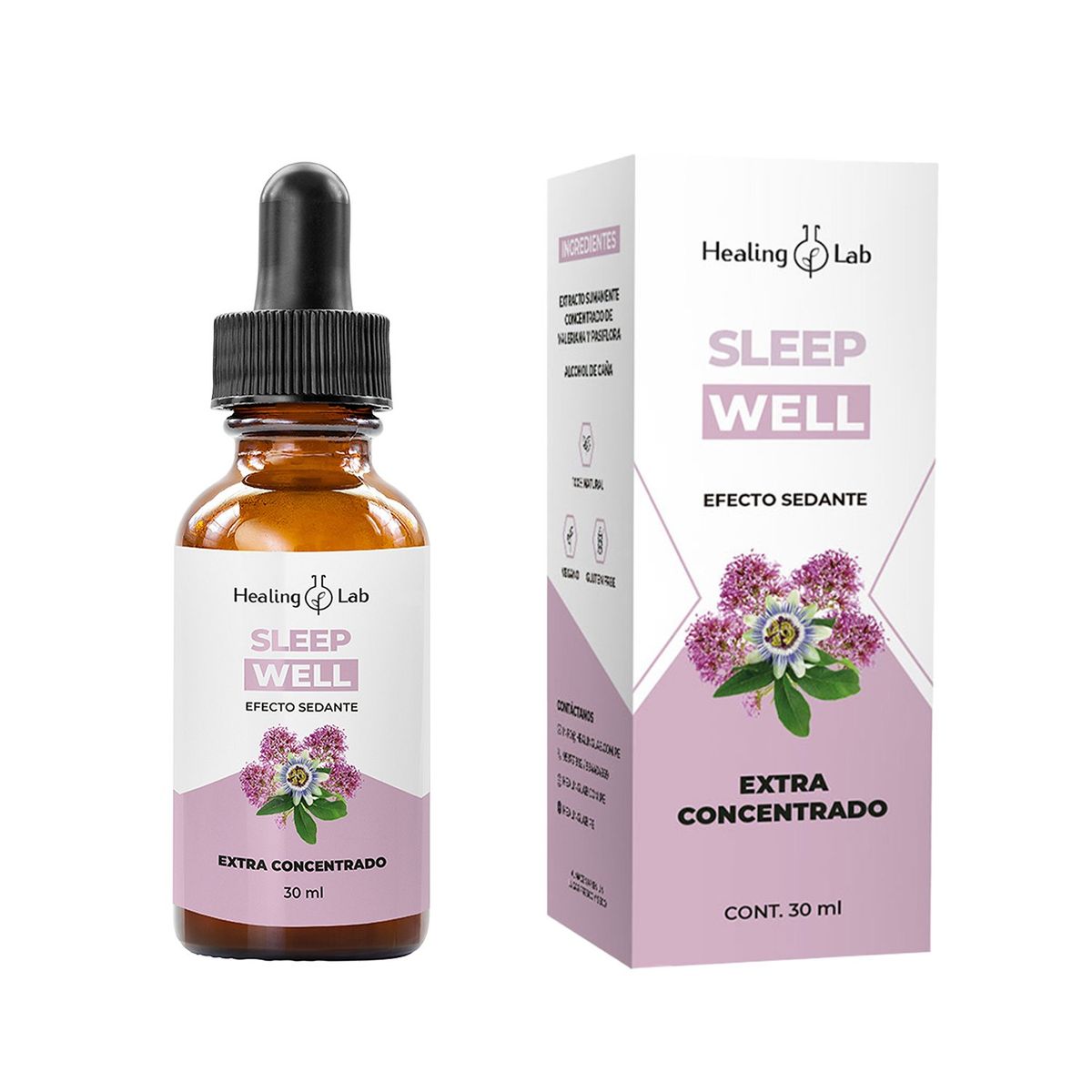 HEALING LAB - SLEEP WELL -  SEDANTE NATURAL -  INSOMNIO Y MEJORA DEL SUEÑO