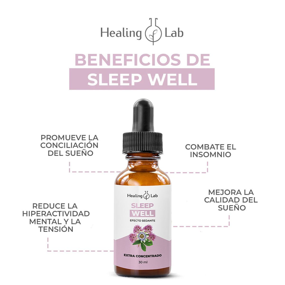 HEALING LAB - SLEEP WELL -  SEDANTE NATURAL -  INSOMNIO Y MEJORA DEL SUEÑO