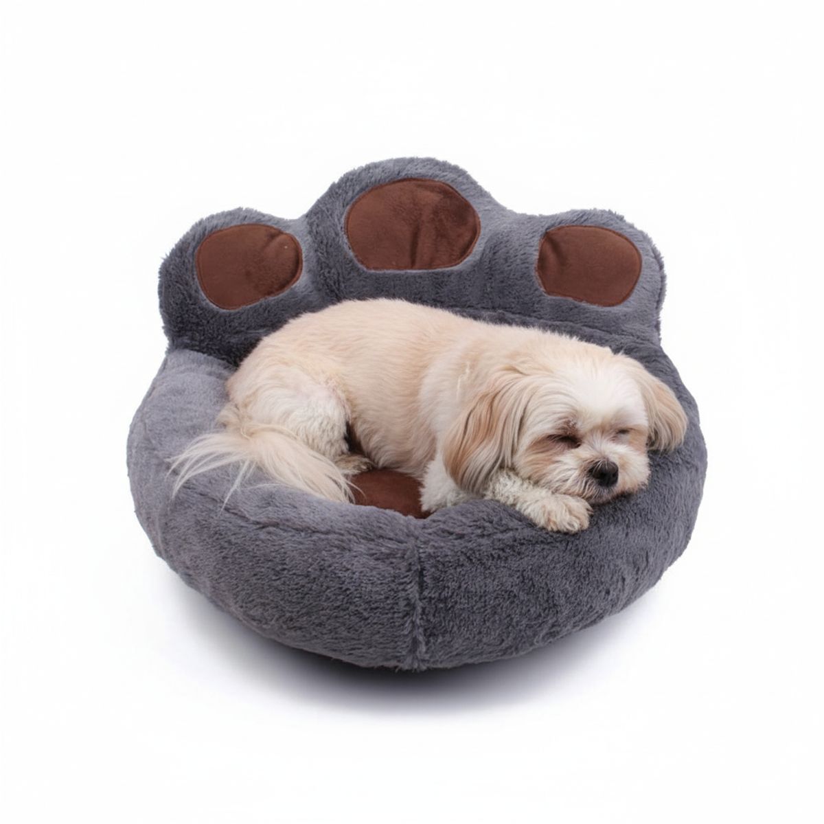 QUE PATAS PET SHOP - Cama Pata de Oso Talla M Gris