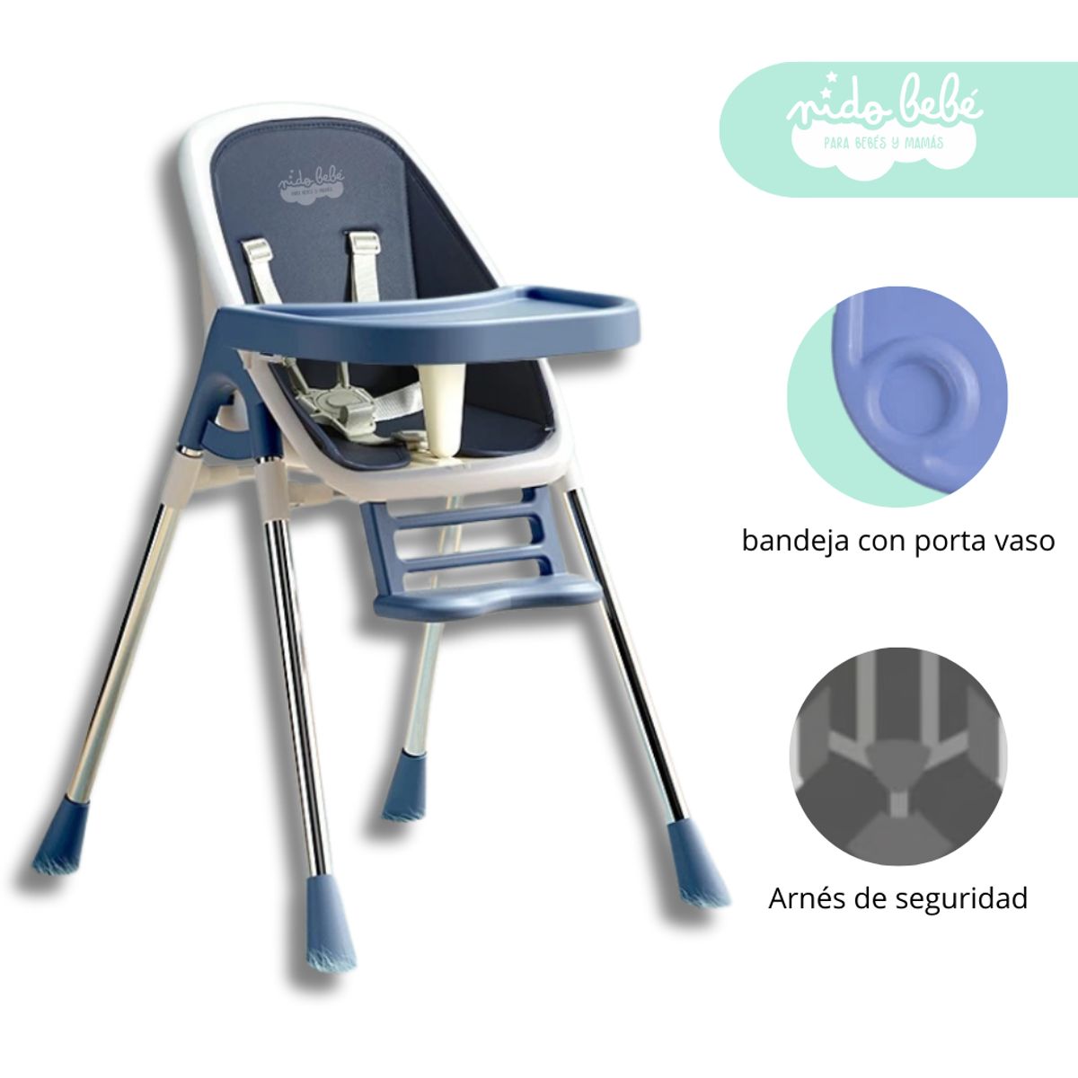 GENERICO - Silla de Comer de bebé modelo Lulu color Azul