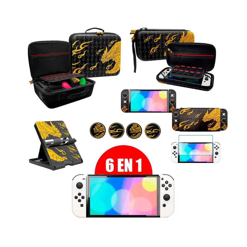 GENERICO - Kit De Viaje 6 En 1 Para Nintendo Switch OLED – M Hunter