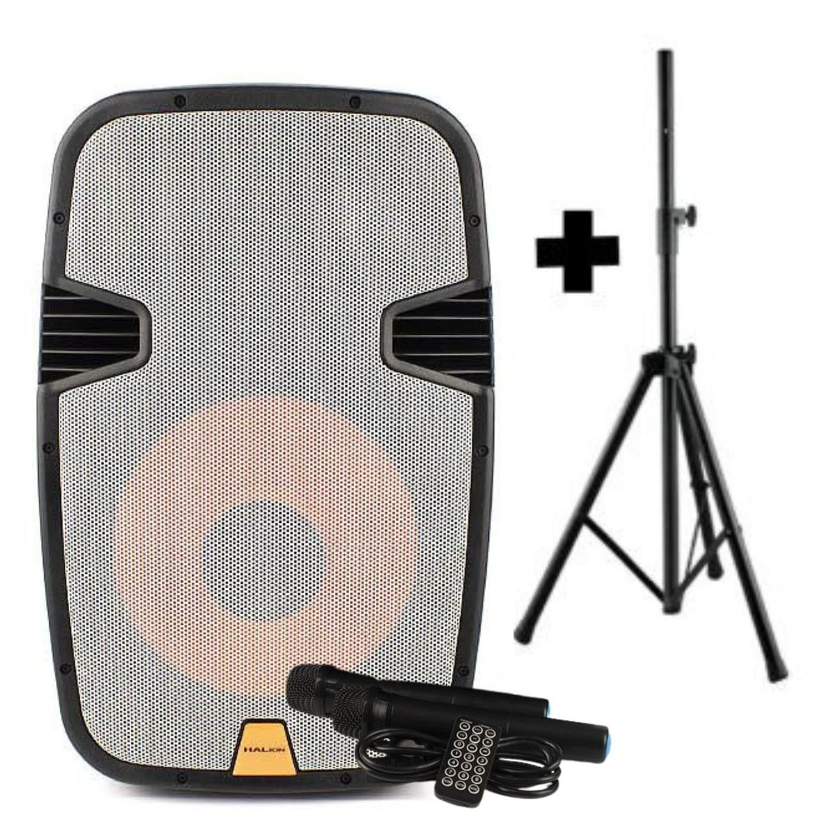 HALION - Parlante Halion PHA 15MB  2000W PMPO + SOPORTE 1,8M
