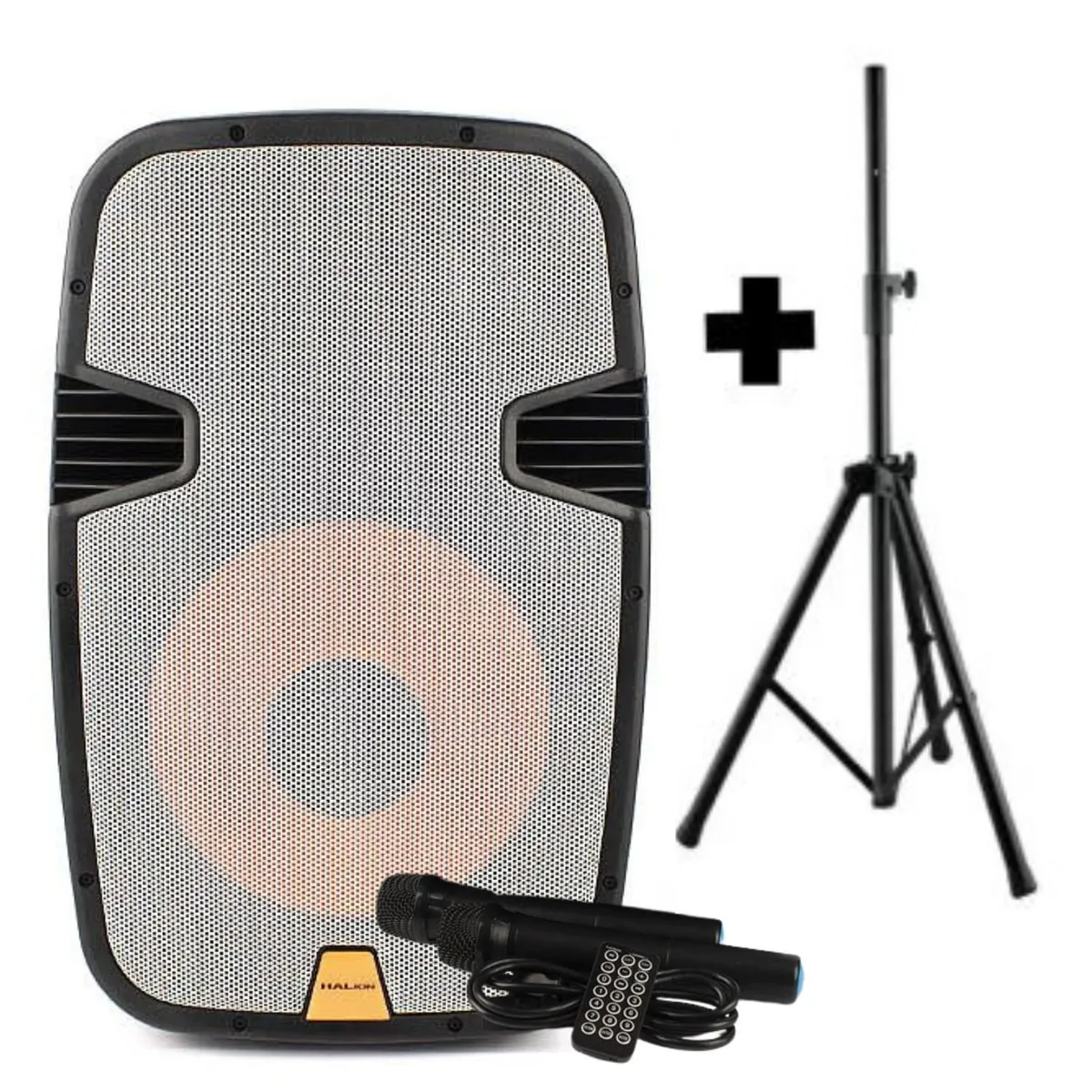 HALION - Parlante Halion PHA 15MB  2000W PMPO + SOPORTE 1,8M