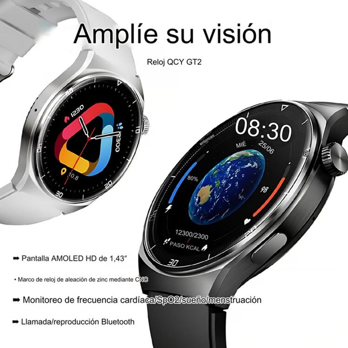 QCY - Smartwatch QCY Gt2 Contesta Llamada - Gris