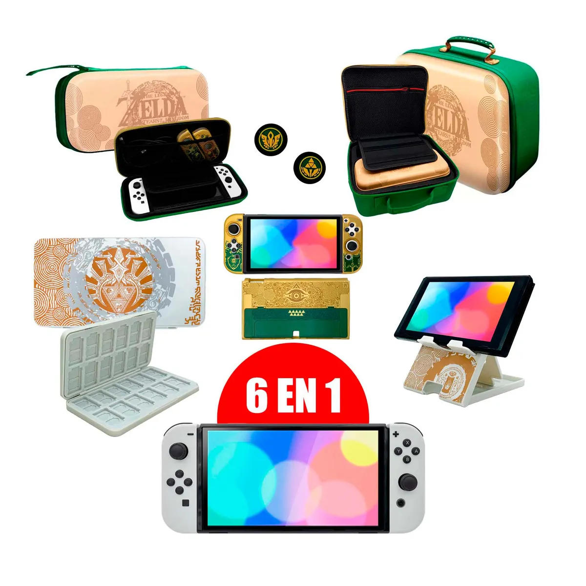 GENERICO - Kit De Viaje 6 En 1 Para Nintendo Switch OLED – Zelda