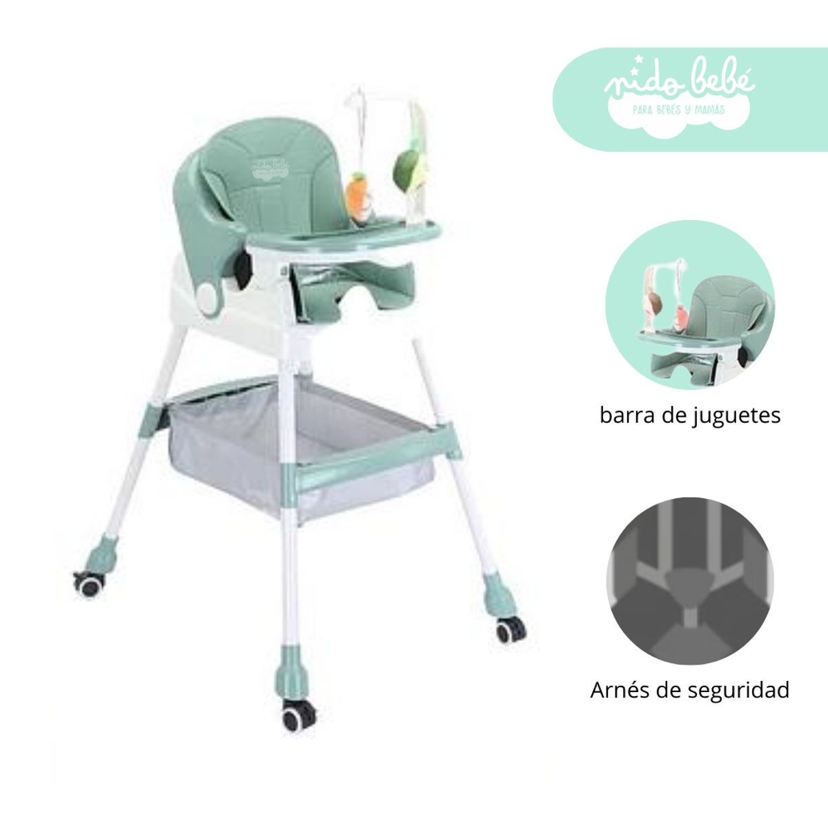 GENERICO - Silla de Comer de bebé modelo Betty color Verde