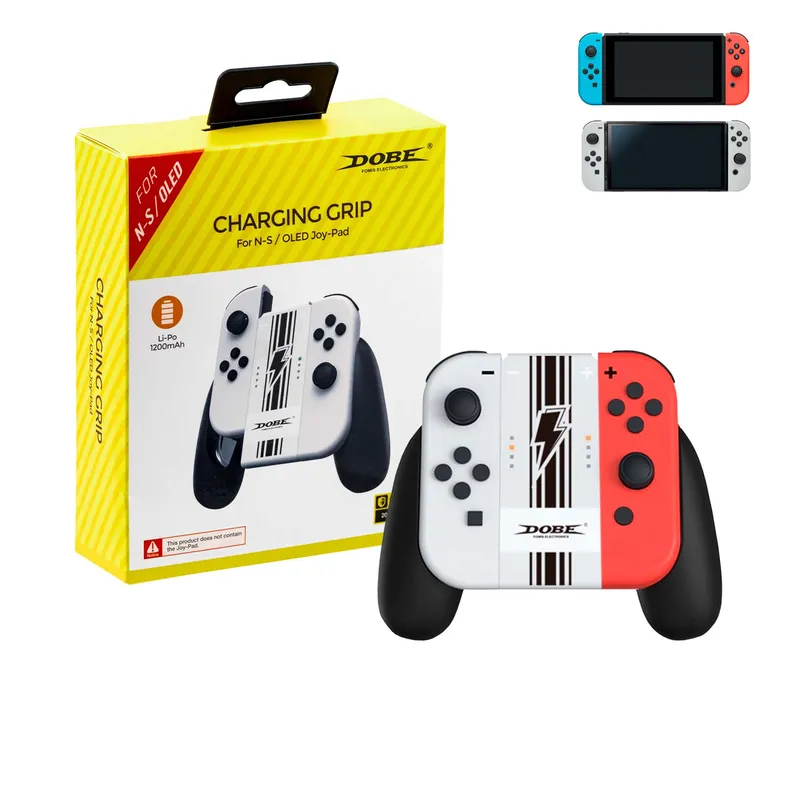 DOBE - Joycon Grip Con Power Bank Para Nintendo Switch Fat y Oled Blanco