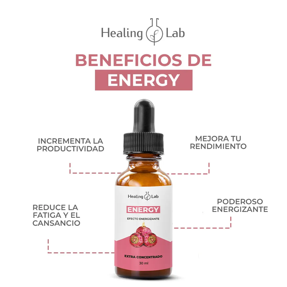HEALING LAB - ENERGY - ENERGIZANTE NATURAL-  MEJORA EL RENDIMIENTO