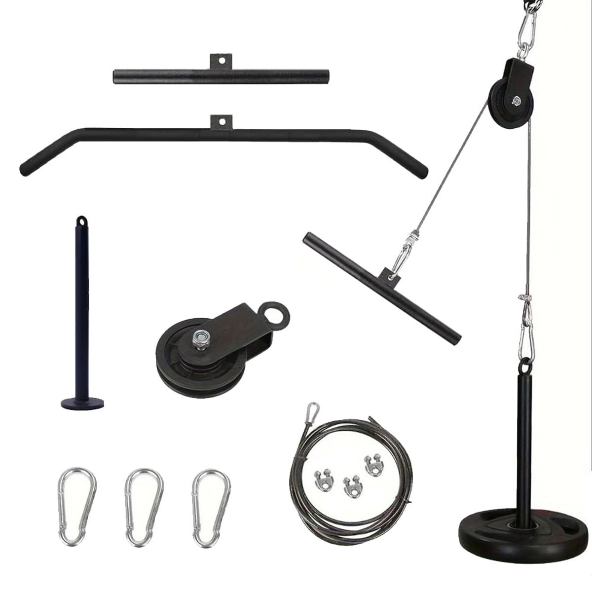HOLGU - Barra 15 en 1 Croosfit Multifuncional + SISTEMA DE POLEAS
